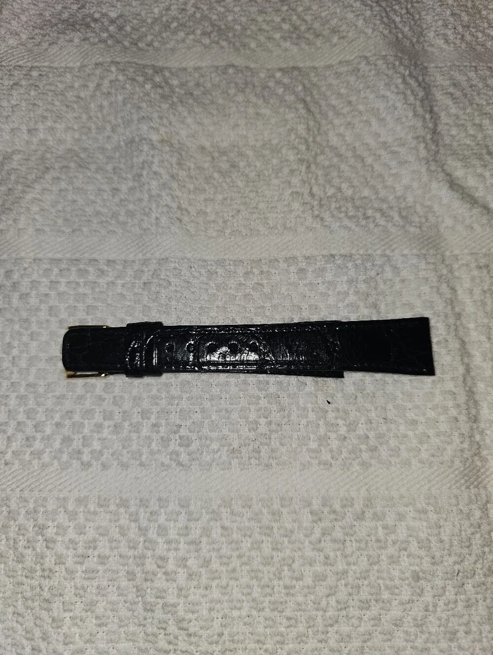 Vintage Movado 18mm Genuine Crocodile Black Watch Strap Swiss